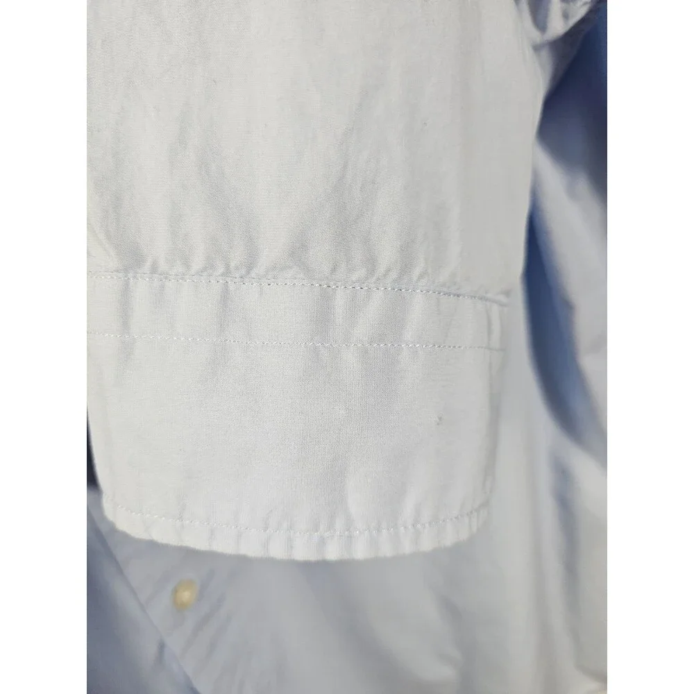 Banana Republic XL Men's Organic Cotton Untucked Standard Fit Light Blue Shirt